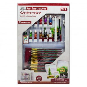 Akvarellfestő készlet fadobozban - Royal & Langnickel Essentials WATERCOLOR Beginners Art Set 24pcs