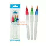 Kreatív hobby - Tölthető nyelű ecsetkészlet Aqua-Flo, 3db-os speciális ecsetkészlet