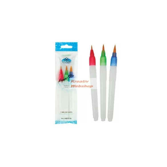 Kreatív hobby - Tölthető nyelű ecsetkészlet Aqua-Flo, 3db-os speciális ecsetkészlet