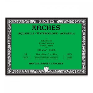 ARCHES savmentes akvarelltömb 100 % pamutból, 300 gr, hidegen préselt - 20 lap, 23 x 31 cm