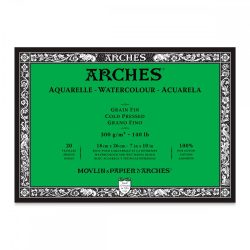   ARCHES savmentes akvarelltömb 100 % pamutból, 300 gr, hidegen préselt - 20 lap, 31 x 41 cm