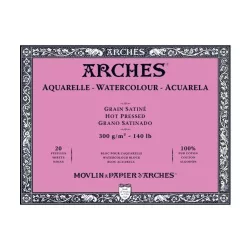   ARCHES savmentes akvarelltömb 100 % pamutból, 300 gr, melegen préselt, sima - 20 lap, 18 x 26 cm