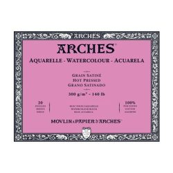   ARCHES savmentes akvarelltömb 100 % pamutból, 300 gr, melegen préselt, sima - 20 lap, 31 x 41 cm