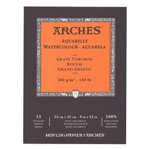 ARCHES savmentes akvarelltömb 100 % pamutból, 300 gr, hidegen préselt, durva felületű - 12 lap, A5