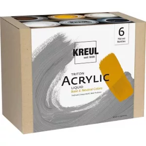 Akril festékkészlet Kreul Triton 6x750ml – Neutral Colors
