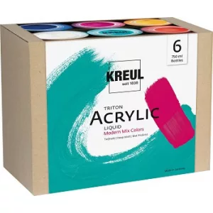 Akril festékkészlet Kreul Triton 6x750ml – Modern Mix