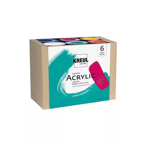 Akril festékkészlet Kreul Triton 6x750ml – Modern Mix