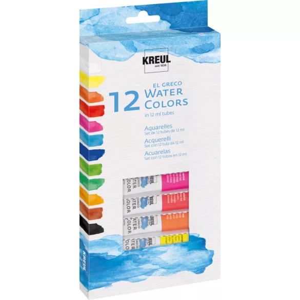 KREUL el Greco Akvarellfesték készlet - 12 x 12 ml