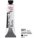Művésztempera, tubusos - ROSA Gallery Gouache paint 20ml - 801 Titanium White (és további színek)