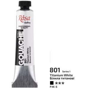 Művésztempera, tubusos - ROSA Gallery Gouache paint 20ml - 801 Titanium White (és további színek)