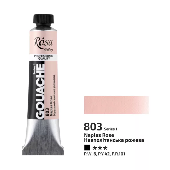 Művésztempera, tubusos - ROSA Gallery Gouache paint 20ml - 803 Naples Rose