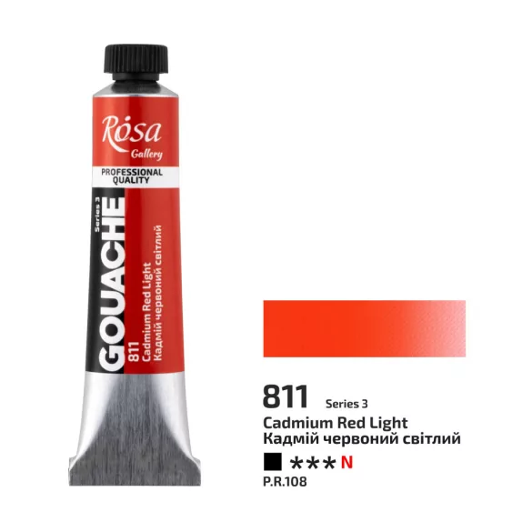Művésztempera, tubusos - ROSA Gallery Gouache paint 20ml -  811 Cadmium Red Light