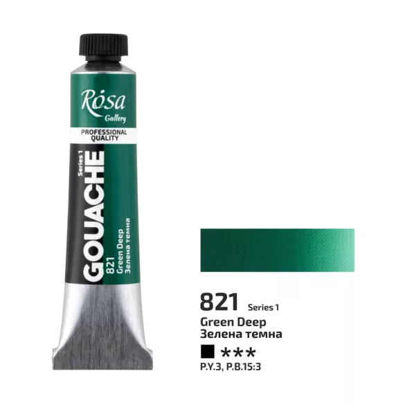 Művésztempera, tubusos - ROSA Gallery Gouache paint 20ml - 821 Green Deep