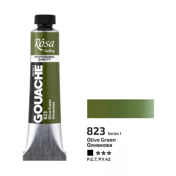Művésztempera, tubusos - ROSA Gallery Gouache paint 20ml - 823 Olive Green