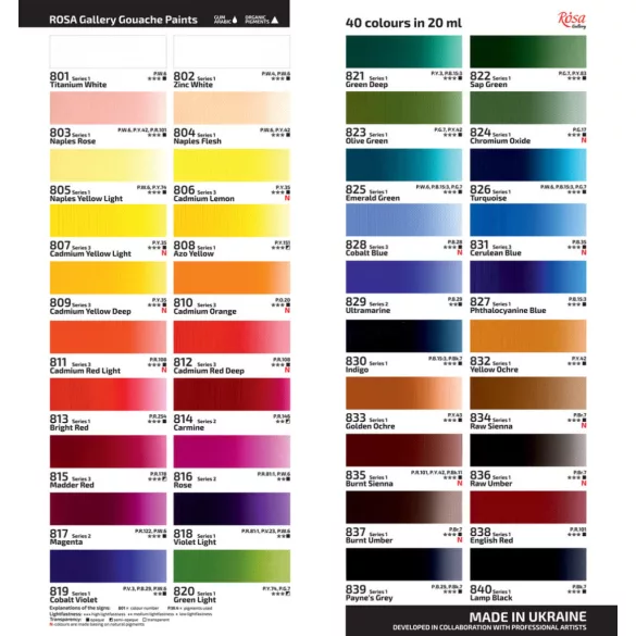 Művésztempera, tubusos - ROSA Gallery Gouache paint 20ml - 824 Chromium Oxide