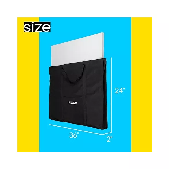 MEEDEN Studio Art Portfolio Case Water-proof with Double compartments, 91,5x61x5cm (2"x24"x36"in)