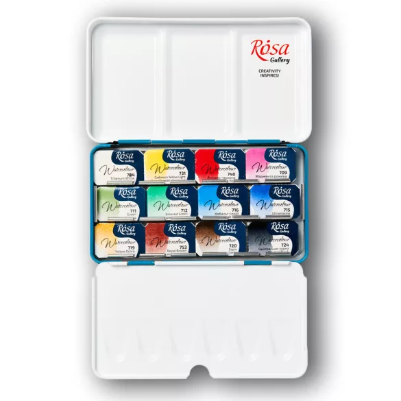 Akvarellfesték készlet, szilkés - Rósa Gallery Watercolours "Urban Sketching" Set in Tin box - 12x2,5ml