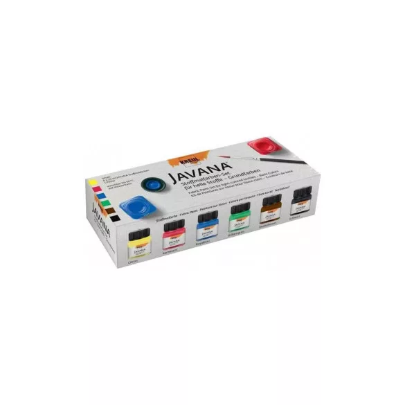 Javana fabric paint set for light textiles 6x20ml – Basic