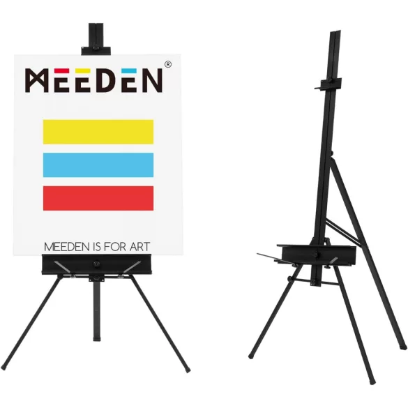 Hordozható festőállvány - MEEDEN Aluminum Portable Art Tripod Easel, Stand for Painting, Black 