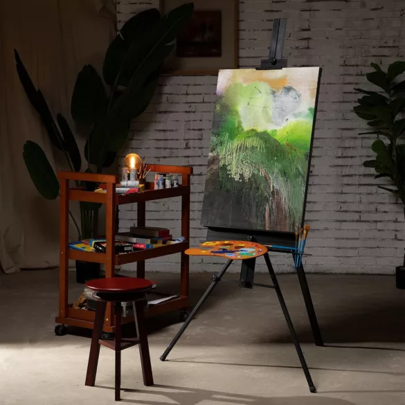 Hordozható festőállvány - MEEDEN Aluminum Portable Art Tripod Easel, Stand for Painting, Black 