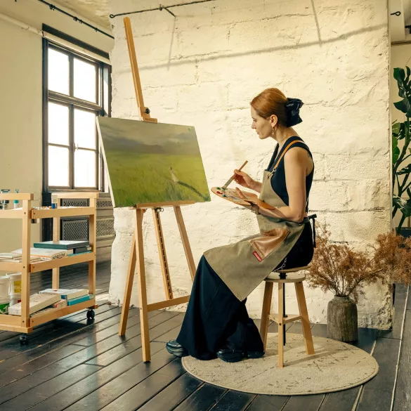 Festőállvány - MEEDEN Basic Beech Wood A-Frame Painting Art Easel 6031-YM - Natural Color