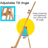 Festőállvány - MEEDEN Basic Beech Wood A-Frame Painting Art Easel 6031-YM - Natural Color