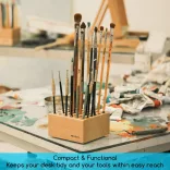 MEEDEN Beechwood Pencil and Brush Holder: 36 Holes Paint Brush Storage Organizer & Holder Rack