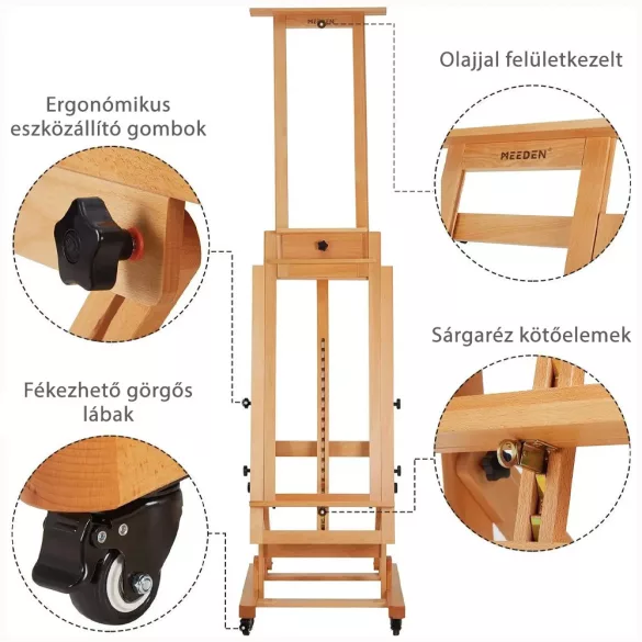 Festőállvány, műtermi - MEEDEN Deluxe Multi-Function Heavy Duty H-Frame Studio Easel