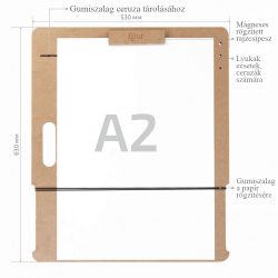   Rajztábla, Egyedi tervezésű MDF - Rósa Sketch Board, 6mm - A/2