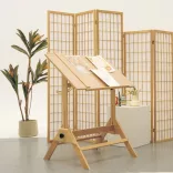 Rajz- és Festőasztal, Natúr - MEEDEN Vintage Wood Drafting Table, Natural