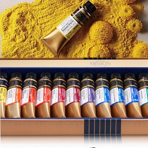 Akvarellfesték készlet, tubusos - Mijello Mission Gold Class Pure Pigment Watercolor Set (MWC-1517P) – 17 x 15ml