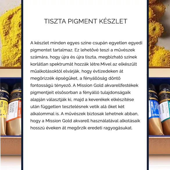 Akvarellfesték készlet, tubusos - Mijello Mission Gold Class Pure Pigment Watercolor Set (MWC-1517P) – 17 x 15ml