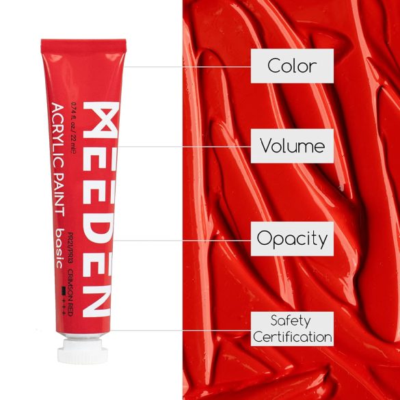 MEEDEN Heavy Body Acrylic Paint Set, 12 Basic Colors (0.74 oz, 22 ml) in tube