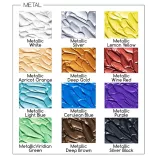 MEEDEN Heavy Body Acrylic Paint Set, 12 Metallic Colors (0.74 oz, 22 ml) in tube