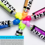 MEEDEN Heavy Body Acrylic Paint Set, 6 Fluorescent-Neon Colors (0.74 oz, 22 ml) in tube