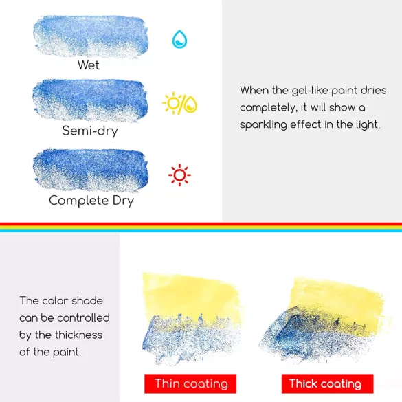 MEEDEN Heavy Body Acrylic Paint Set, 6 Gleaming-Iridescent Colors (0.74 oz, 22 ml) in tube