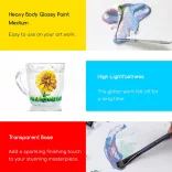 MEEDEN Heavy Body Acrylic Paint Set, 6 Gleaming-Iridescent Colors (0.74 oz, 22 ml) in tube