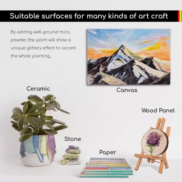 MEEDEN Heavy Body Acrylic Paint Set, 6 Gleaming-Iridescent Colors (0.74 oz, 22 ml) in tube