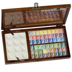   Akvarellfesték készlet, fadobozos szilkés - Renesans Gift Set Watercolour in Wooden Box - 54x1,5ml