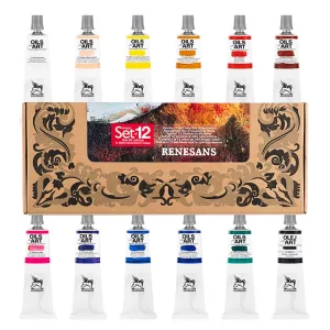 Olajfesték készlet, tubusos - Renesans Oils Art Set - 12 x 20ml