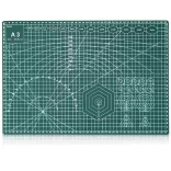 Vágóalátét - öngyógyuló vágólap, centiméteres beosztással, zöld színű - DAFA - A3-as méret, 45x30 cm, 3 mm vastag