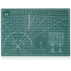 Vágóalátét - öngyógyuló vágólap, centiméteres beosztással, zöld színű - DAFA - A3-as méret, 45x30 cm, 3 mm vastag