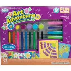   Szuper festő és színező ajándék készlet, 32 részes - Nagyméretű dobozban, 38x31cm