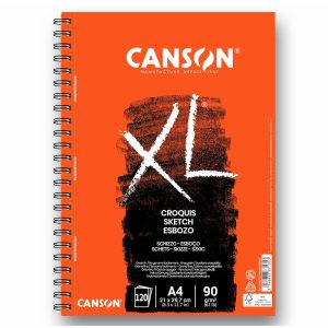 Sketchpad - CANSON "XL" Croquis 90gr, 120 Sheets Long Side Spiral - A4