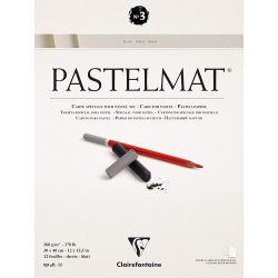   Pasztelltömb - Clairefontaine Pastelmat - 30x40, 360g, 12 lap - Fehér