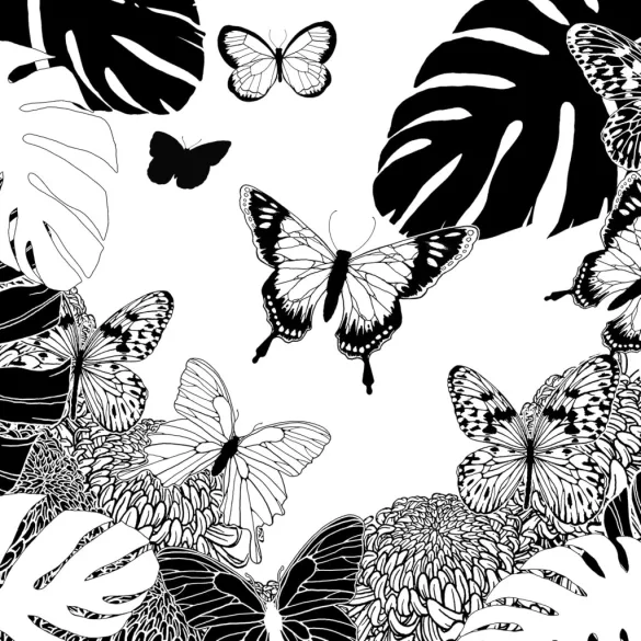 Színezőkönyv, Felnőtt szinező - Clairefontaine Colouring Book, 36 Pages, 120g, 20x20cm - Butterfly