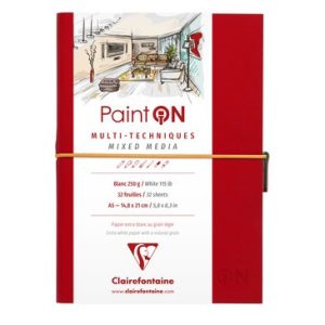 PaintON tömb, varrott, sima fehér papír, vegyes technikákhoz 250 g/m2 32 ív 14,8 x 21 A5