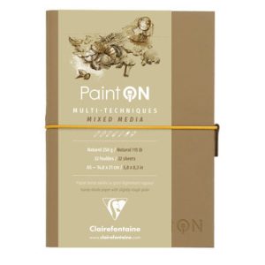 PaintON tömb, varrott, natúr papír, vegyes technikákhoz 250 g/m2 32 lap A5