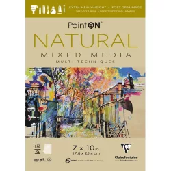   Clairefontaine PaintON rajztömb Natúr, vegyes technikákhoz 250 g/m2 20 lap 17,5 x 25 cm