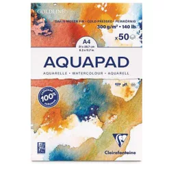  Clairefontaine Aquapad Goldline akvarelltömb - 300 g/m2 52 ív , A4